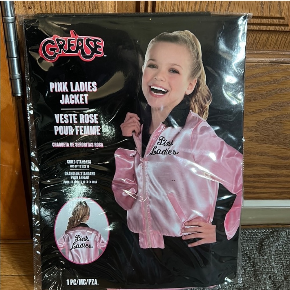 NWT Grease Pink Ladies Jacket Child Standard Halloween Costume Jacket